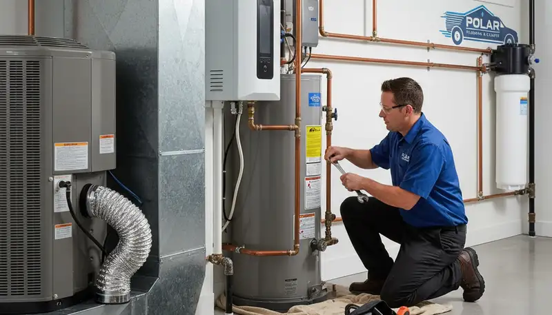 Professional plumber repairing water pipes in Flint, MI home | Five Star Cooling plumbing services